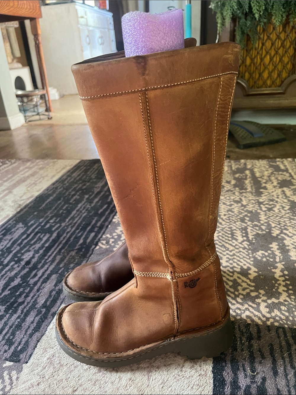 Dr. Martens Tan/Brown Leather Tall Combat Boots